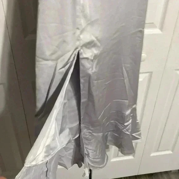 Show Me Your MuMu gray satin Claire Midi Dress CS SMALL XL - Picture 4 of 12